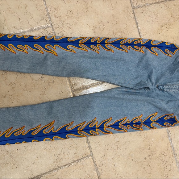 SANDRO PARIS flame jeans high rise straight leg light blue denim size 6 … - Picture 9 of 13